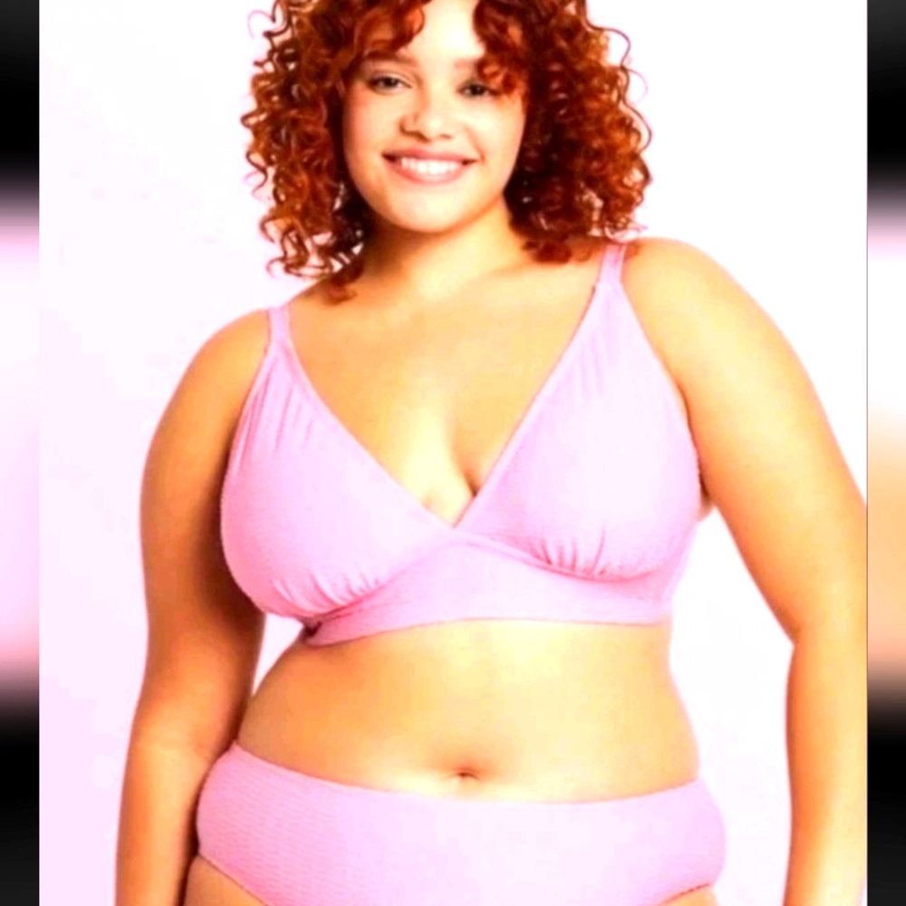 Stoney Clover Lane x Target Pink 2 pc Bikini Swimwear Top 3X, Bottoms 2X EUC